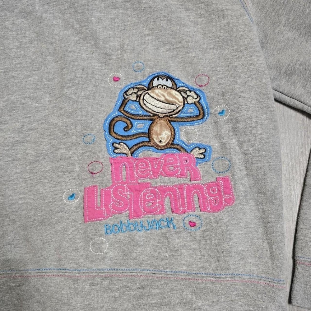 Vintage Y2K Bobby Jack Grey Embroidered Full Zip Hoodie Special Edition Youth? - Picture 8 of 8